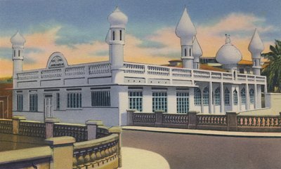 Mohammedanische Moschee, Port of Spain, Trinidad, B.W.I., um 1940er Jahre von Unbekannt