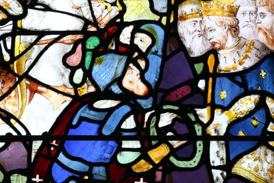 Kathedrale von Moulins. Glasfenster. Kreuzzüge. Heiliger Ludwig und die Dornenkrone, 20160603, Moulins, Europa von Unbekannt