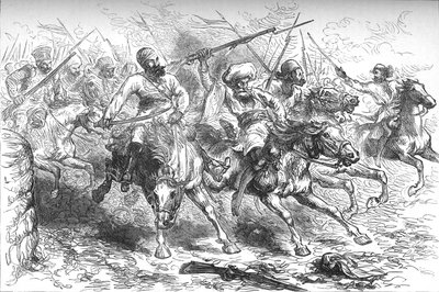 Meuterer rücken auf Delhi vor, ca. 1880 von Unbekannt