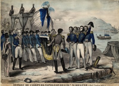 Napoleons Gefolge vor der Abreise nach St. Helena, ca. 1840 von Unbekannt