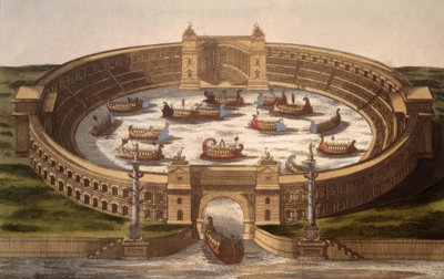 Naumachie in römischem Amphitheater von Unbekannt