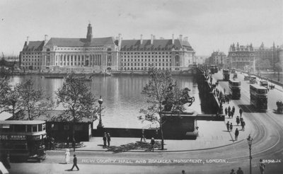 New County Hall und Boadicea-Denkmal, London, ca. 1925 von Unbekannt