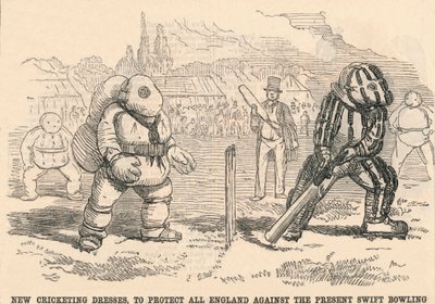 Neue Cricket-Kleider, um ganz England vor dem derzeitigen schnellen Bowling zu schützen, 1854 von Unbekannt