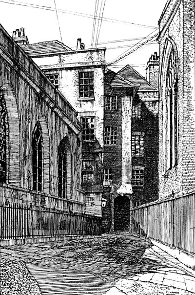 Nr. 8, Cliffords Inn, und Halle links, 1903 von Unbekannt