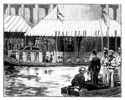 Eröffnung der Londoner Kohlenbörse, königlicher Umzug, Custom-House Quay, London, ca. 1888 von Unbekannt