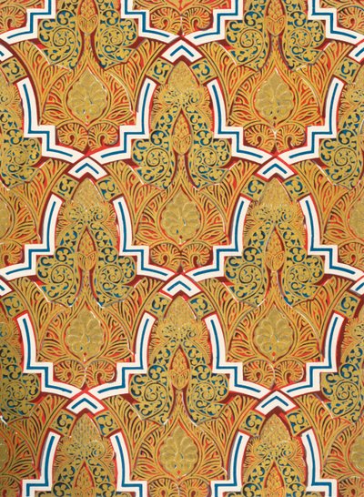 Ornament in Paneelen an den Wänden, Hof der Moschee von Unbekannt