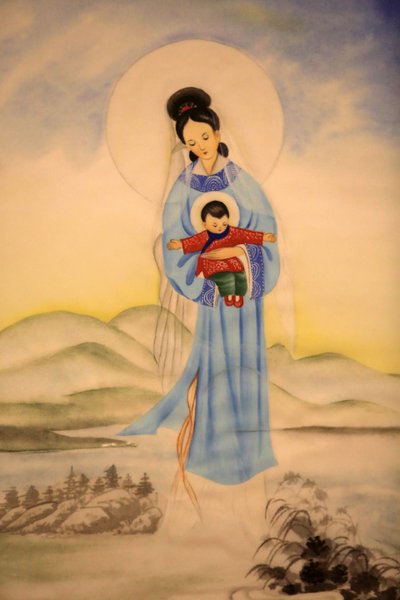 Unsere Liebe Frau von China. Krypta. Basilika Notre-Dame de Fourviere. Lyon, Lyon, Frankreich von Unbekannt