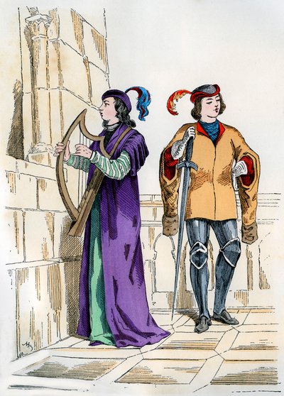 Page und Troubadour des 13. Jahrhunderts, 1882-1884 von Unbekannt