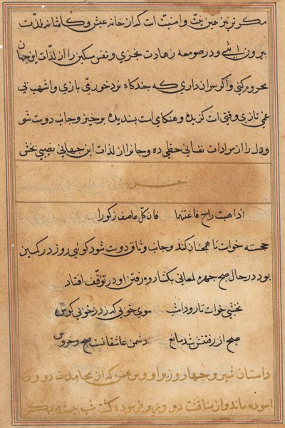 Seite aus Geschichten eines Papageis Tuti-nama: Textseite, ca. 1560 von Unbekannt
