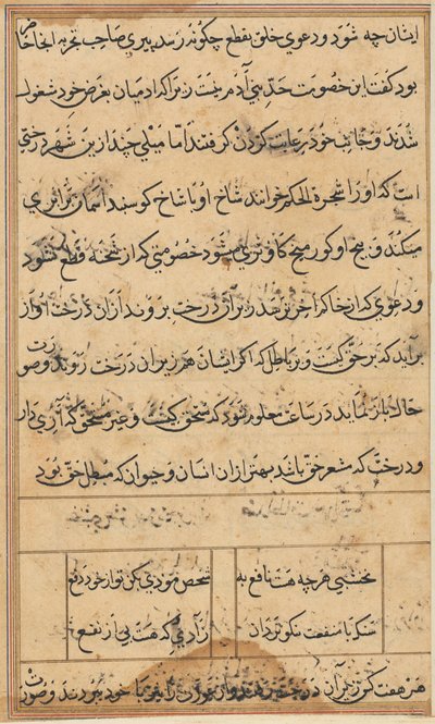 Seite aus Geschichten eines Papageis Tuti-nama: Textseite, ca. 1560 von Unbekannt