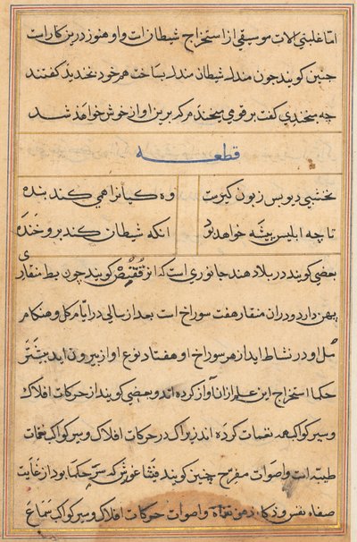 Seite aus den Geschichten eines Papageis Tuti-nama: Textseite, ca. 1560 von Unbekannt