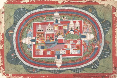 Seite aus einem verstreuten Bhagavata Purana Manuskript, Leben von Krishna, ca. 1775 von Unbekannt