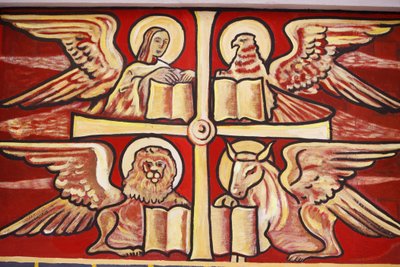 Gemälde in der Kathedrale von Lome: Evangelisten, Lome, Togo von Unbekannt