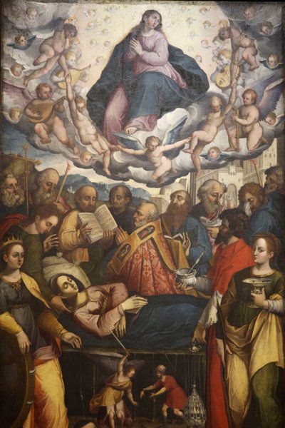 Gemälde in der San Francesco Kirche, Gallipoli, Apulien: Marias Tod, Gallipoli, Italien von Unbekannt