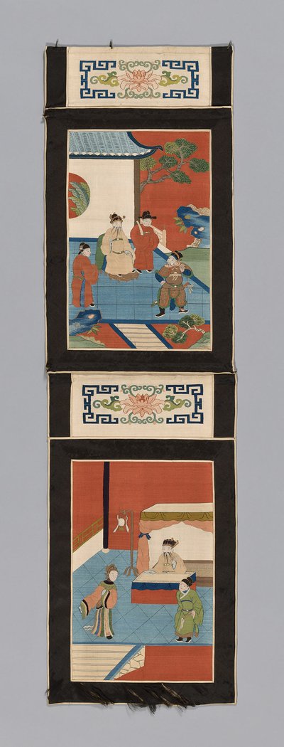 Paneel für einen Bildschirm, China, Qing-Dynastie 1644-1911, 1875-1900 von Unbekannt