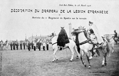 Parade der Flagge der französischen Fremdenlegion, Sidi Bel Abbes, Algerien, 28. April 1906 von Unbekannt