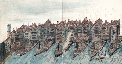 Teil der alten London Bridge, ca. 1600 von Unbekannt