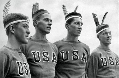 Teil des amerikanischen Goldmedaillen-Gewinners im Rudern, Olympische Spiele Berlin, 1936 von Unbekannt