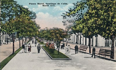 Paseo Martí, Santiago de Cuba, um 1910 von Unbekannt