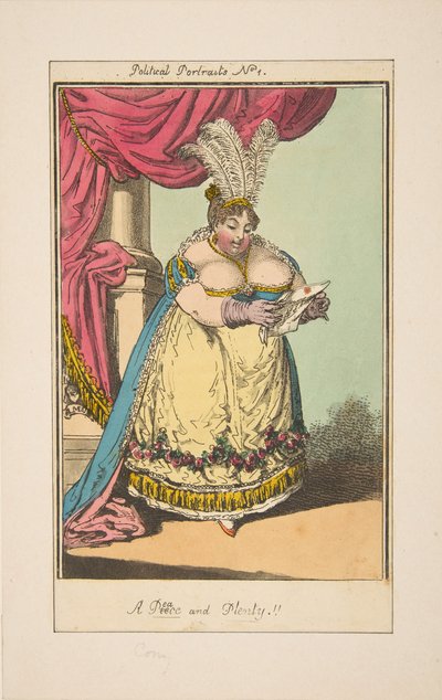 Frieden, Stück und Überfluss, Politische Porträts Nr. 1, ca. 1820 von Unbekannt