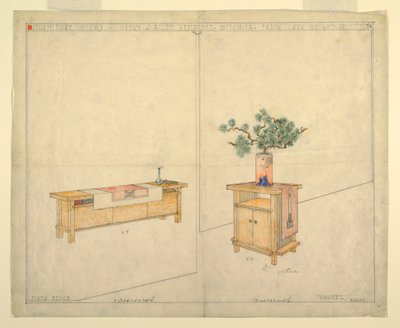 Klavierbank und Taboret, Henry J. Allen Residenz, Wichita, KA, 1917 von Unbekannt
