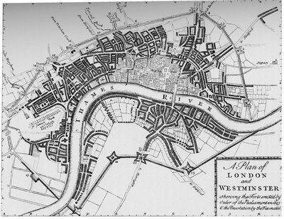 Plan von London und Westminster, 1749 von Unbekannt