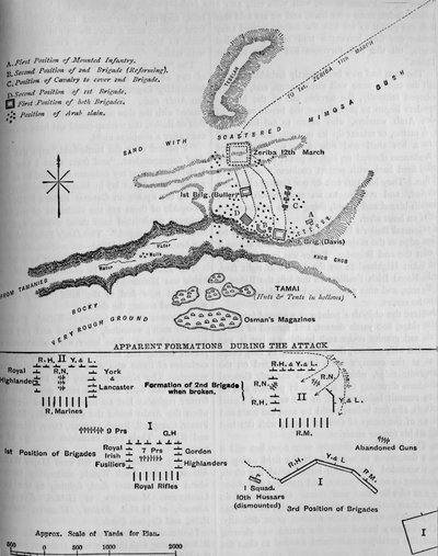Plan der Schlacht von Tamai, 13. März 1884, um 1881-85 von Unbekannt