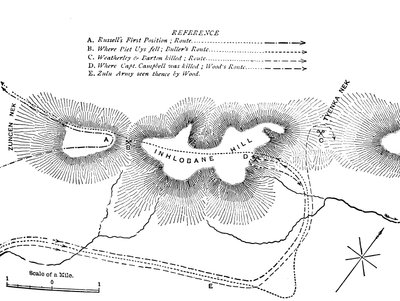 Plan des Kampfes auf dem Inhlobane-Berg, 28. März 1979, um 1880 von Unbekannt