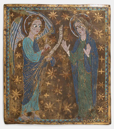 Plakette mit der Verkündigung, katalanisch oder zentralitalienisch, ca. 1200-1225 von Unbekannt