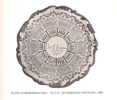 Teller zur Erinnerung an WG Graces hundertstes Jahrhundert, 1895, 1912 von Unbekannt