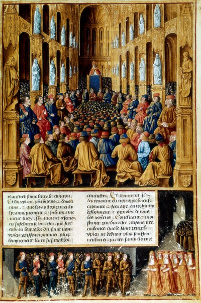 Papst Urban II. leitet das Konzil von Clermont, Frankreich von Unbekannt