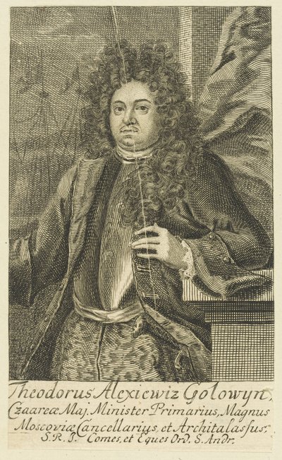 Porträt von Graf Feodor Alekseyevich Golovin 1650-1706, 1706 von Unbekannt