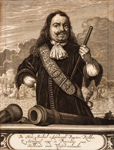 Porträt von Michiel de Ruyter 1607-1676 aus: Schauplatz des Krieges, 1675 von Unbekannt