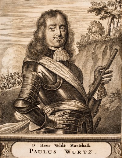 Porträt von Paul Würtz 1612-1676 aus: Schauplatz des Krieges, 1675 von Unbekannt