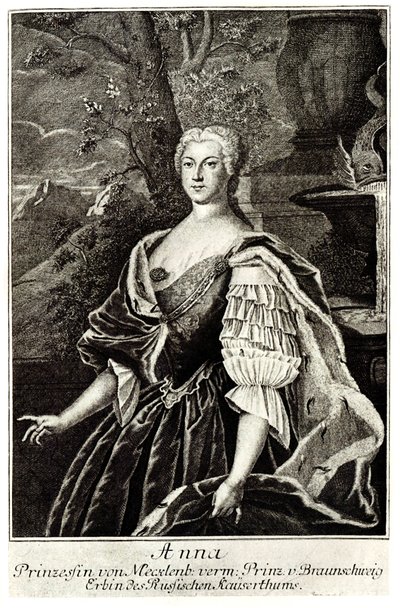 Porträt von Prinzessin Anna Leopoldowna 1718-1746, Mutter von Zar Iwan VI. von Unbekannt