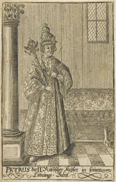 Porträt des Zaren Peter II. von Russland 1715-1730, um 1730 von Unbekannt