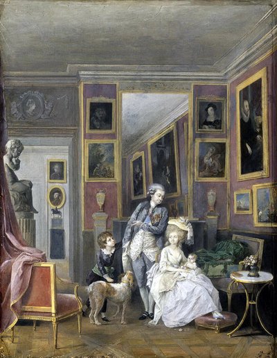 Prinz Alexander Sergejewitsch Stroganow mit seiner Frau Ekaterina Petrowna und Kindern, ca. 1778 von Unbekannt