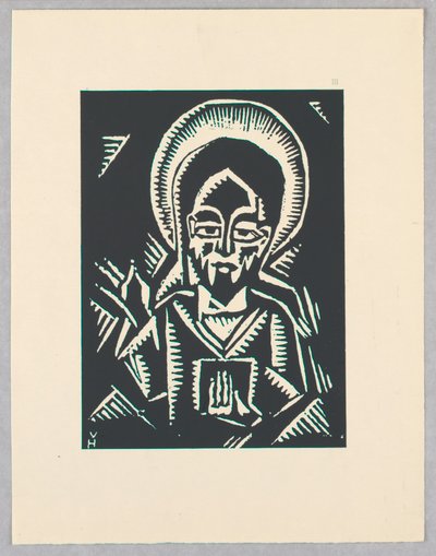 Druck, Christos Zehajici, Christus, Platte III, Äthiopien, cili Christos, Madonna und Heilige, wie ich sie in den Illuminierungen alter äthiopischer Kodizes gesehen habe Portfolio von Unbekannt