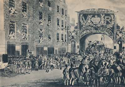 Königin Victorias Einzug in die Stadt auf ihrem Weg zur Guildhall, 9. November 1837, 1948 von Unbekannt