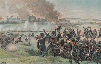 Wiederauftauchen Napoleons auf dem Feld vor Regensburg, 1809, 1896 von Unbekannt