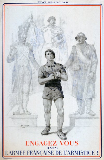 Rekrutierungsplakat für die französische Armee des Waffenstillstands, 1940-1942 von Unbekannt
