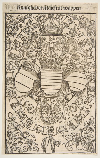 Recto: Wappen von Maximilian I. als König der Römer, verso: Wappen von Florian, 1502 von Unbekannt