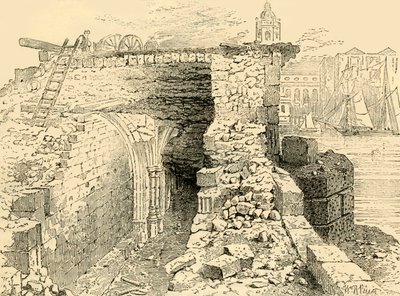 Überreste der Kapelle St. Thomas, Alte London Bridge, ca. 1872 von Unbekannt
