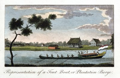 Darstellung eines Zeltbootes oder Plantagenkahns, 1813 von Unbekannt