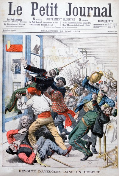 Aufstand blinder Männer in einem Hospiz, Frankreich, 1904 von Unbekannt
