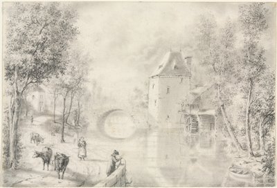 Straße bei der alten Brücke, 1800er Jahre von Unbekannt
