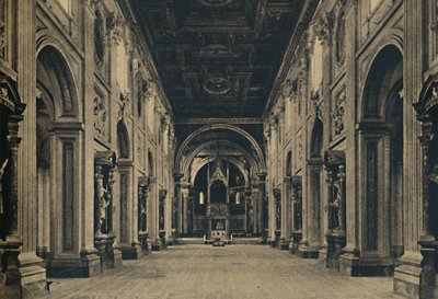 Rom - Hauptschiff der Basilika St. Johannes im Lateran Borromini, Architekt, 1650, 1910 von Unbekannt
