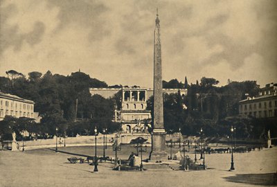 Rom - Obelisk, Brunnen und Platz des Popolo - Terrassen des Pincio-Parks von Unbekannt