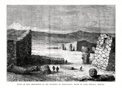 Ruinen der Inka-Monumente in der Umgebung von Tiahuanacu, südlich des Titicacasees, Bolivien von Unbekannt