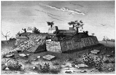 Ruinen der Pyramidenstufen von Xochicalco, Mexiko, 1901 von Unbekannt